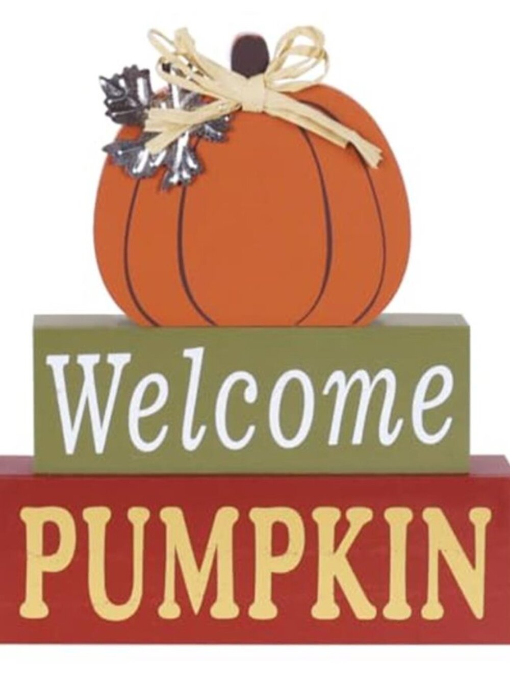 Fall Decorations for Home, Large Size 3-Layered Wood Block Pumpkin